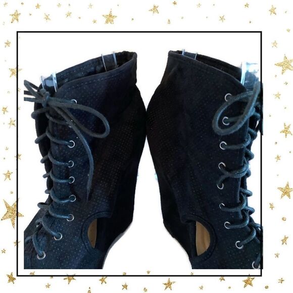 Wild Diva Black Pkayform Gladiator Ankle Booties 7 - Picture 5 of 7